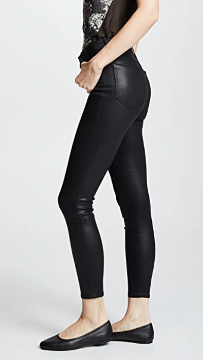 Shop L Agence Margot Coated Skinny Jeans Black