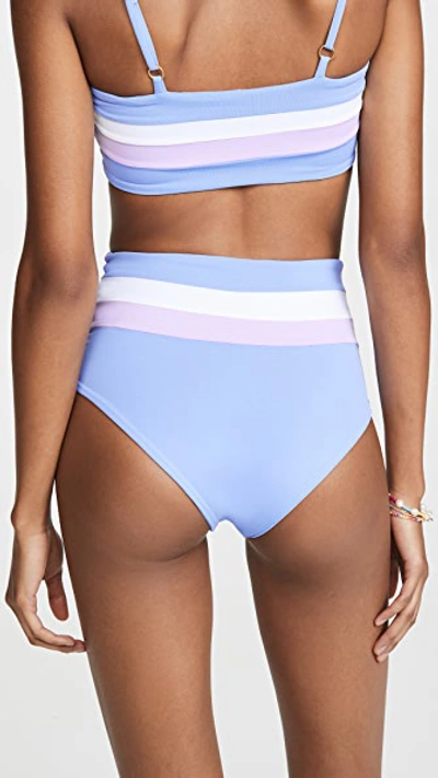 Shop L*space Portia Stripe Bikini Bottoms In Peri Blue/white/lilac