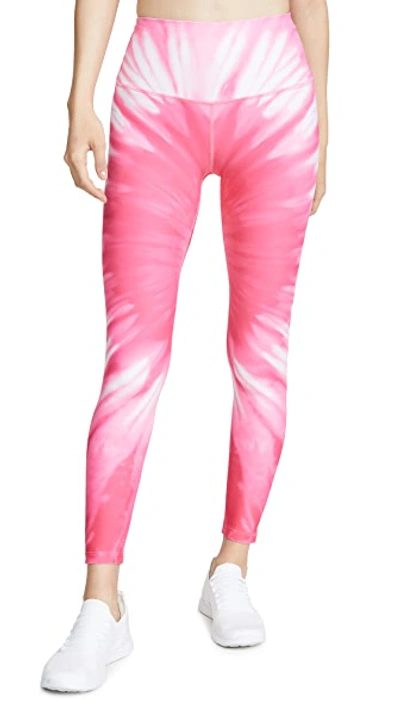 Shop Splits59 Bardot 7/8 High Waist Tights In Pink Tye Dye