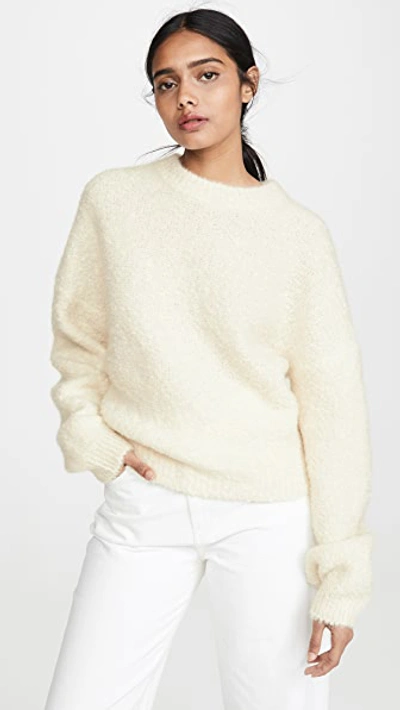Shop Le Kasha Baden Fuzzy Cashmere Sweater In Light Beige