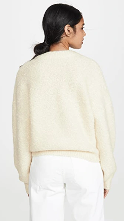 Shop Le Kasha Baden Fuzzy Cashmere Sweater In Light Beige