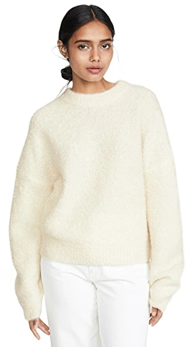 Shop Le Kasha Baden Fuzzy Cashmere Sweater In Light Beige