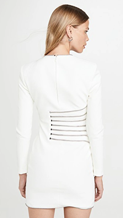 Shop Alexander Wang Long Sleeve Sunburst Zip Dress In Ivory
