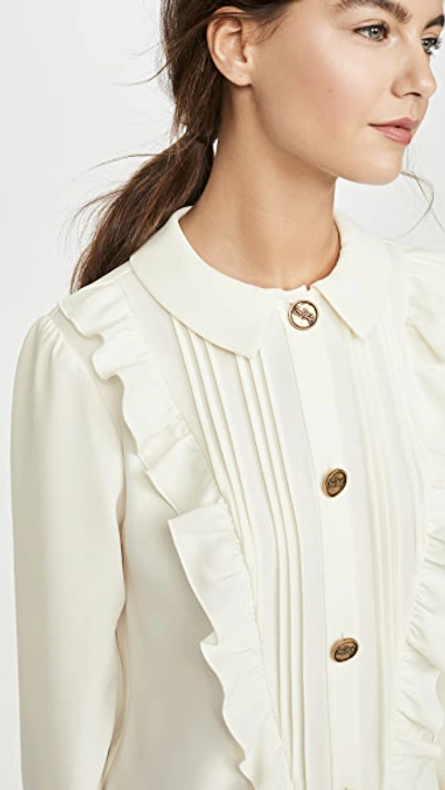 Shop Coach 1941 Ruffle Bib Dress In Cream