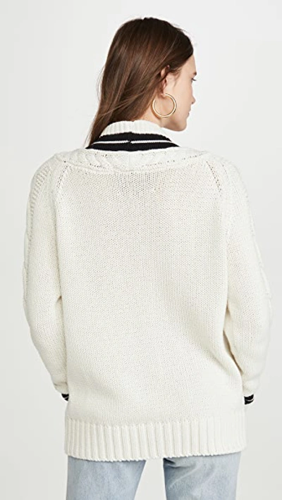 Shop Re/done 90s Recycled Tennis Sweater In Ivory & Black