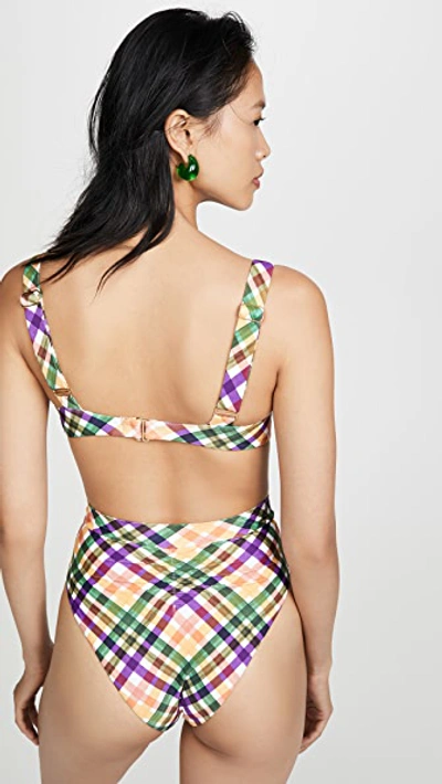 Shop Montce Kayla Bikini Top In Summer Plaid