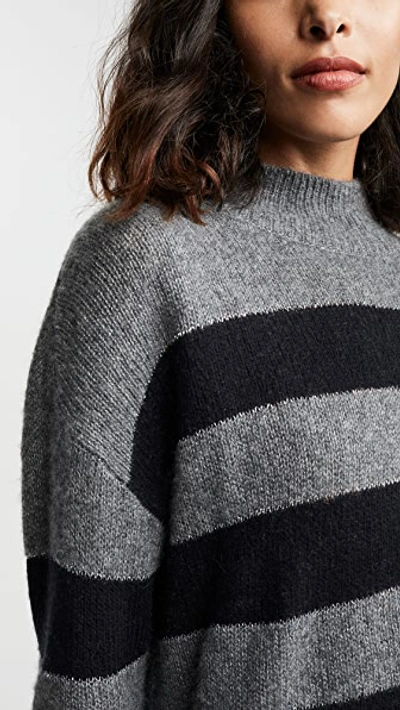 Shop Rails Elise Cashmere Sweater In Charcoal/midnight Stripe