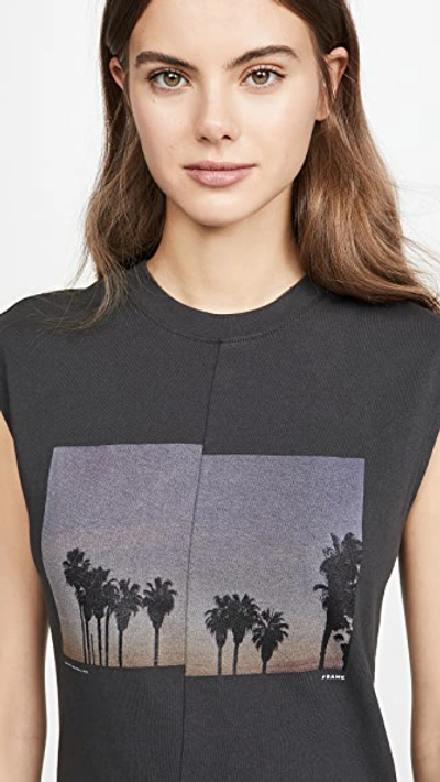 Shop Frame Palm Muscle Tee In Faded Noir