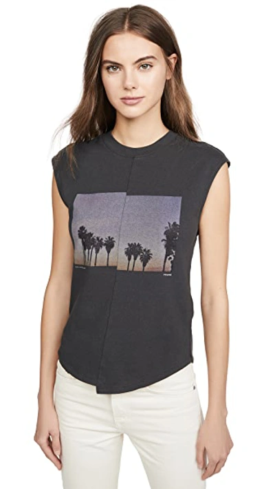 Shop Frame Palm Muscle Tee In Faded Noir