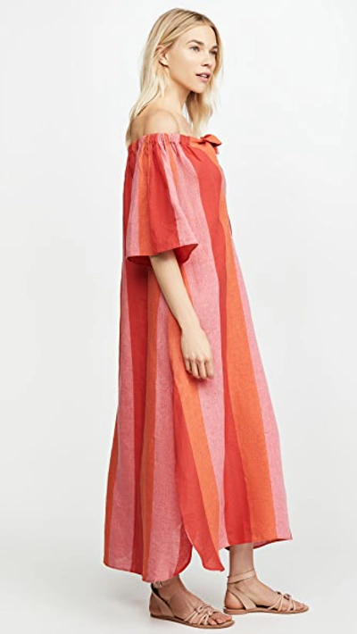Shop Mara Hoffman Kamala Dress In Red Multi