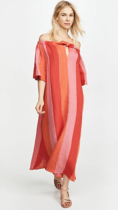 Shop Mara Hoffman Kamala Dress In Red Multi