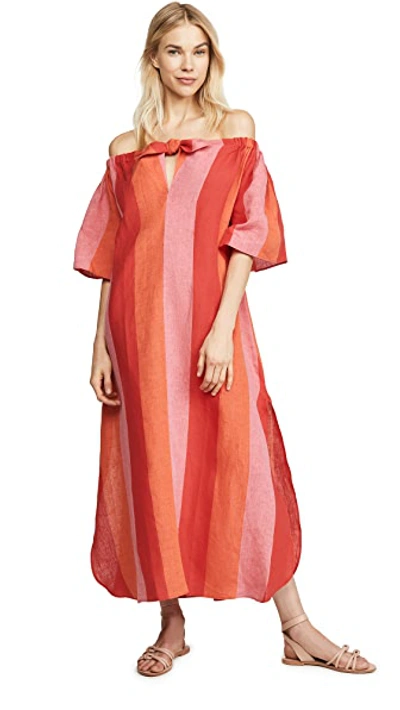 Shop Mara Hoffman Kamala Dress In Red Multi
