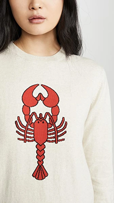 Shop Markus Lupfer Mia Intarsia Lobster Sweater In Sand Red