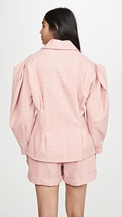 Shop Iorane Laise Pleated Blazer In Pink