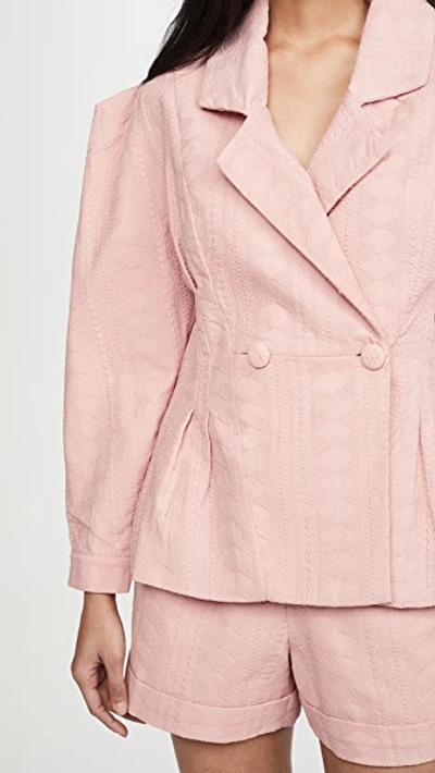 Shop Iorane Laise Pleated Blazer In Pink