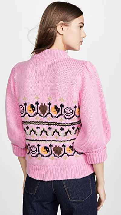 Shop Ganni Hand Knit Wool Sweater In Multicolor