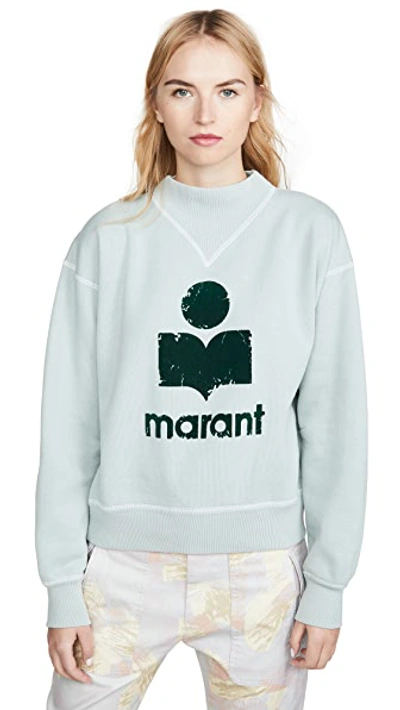 Shop Isabel Marant Étoile Moby Pullover Sweatshirt In Celadon