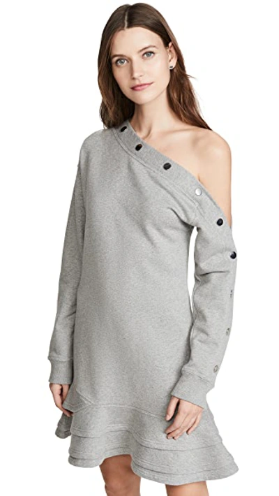 Shop Derek Lam 10 Crosby Cressida Sweatshirt Dress In Grey Melange