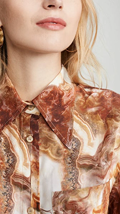 Shop Deveaux Dawn Shirt In Brown