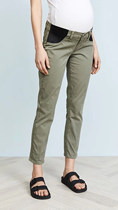 Shop Paige Brigitte Maternity Pants In Vintage Green