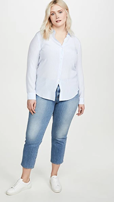 Shop Equipment Essential Blouse In Serenity/bright White