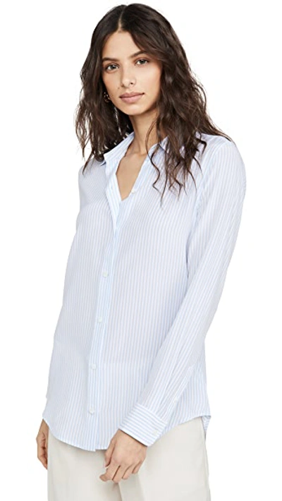 Shop Equipment Essential Blouse In Serenity/bright White