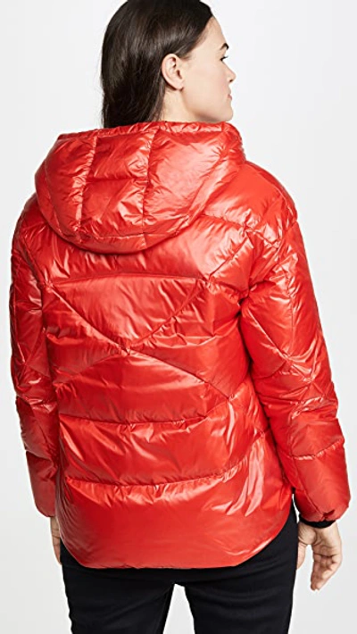 Shop Add Oversized Hooded Down Jacket In Fiamma