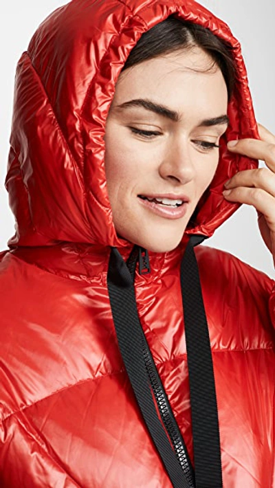 Shop Add Oversized Hooded Down Jacket In Fiamma