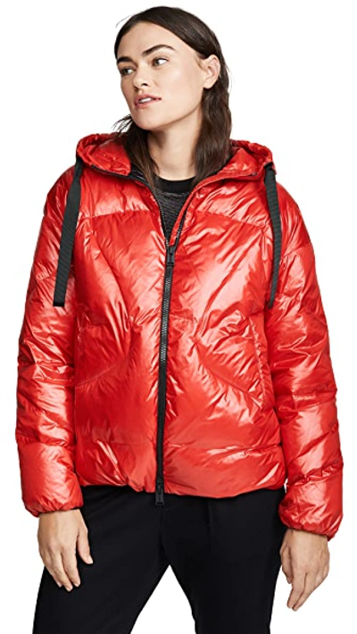 Shop Add Oversized Hooded Down Jacket In Fiamma