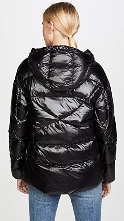 Shop Add Oversized Hooded Down Jacket In Black