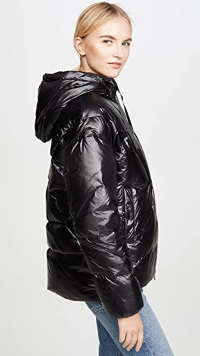 Shop Add Oversized Hooded Down Jacket In Black