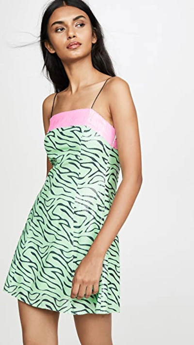 Olivia Rubin Lettie Sequin Dress In Mint Zebra | ModeSens