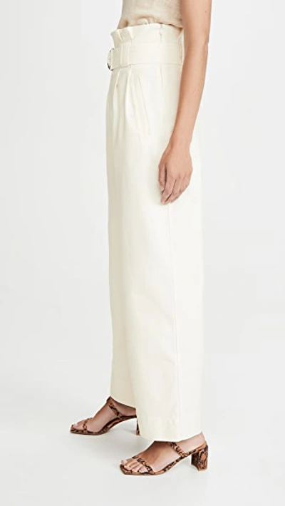 Shop Ganni Chino Trousers In Egret