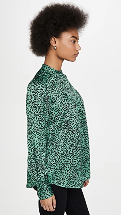 Shop Equipment Perce Blouse In Moroccan Jade/true Black