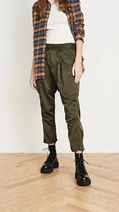 Shop R13 Harem Cargo Pants In Olive