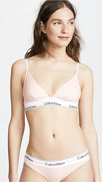 Calvin Klein Underwear Modern Cotton Triangle Unlined Bra In Nymph's Thigh
