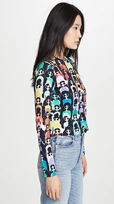 Shop Alice And Olivia Ruthy Printed Cardigan In Multi