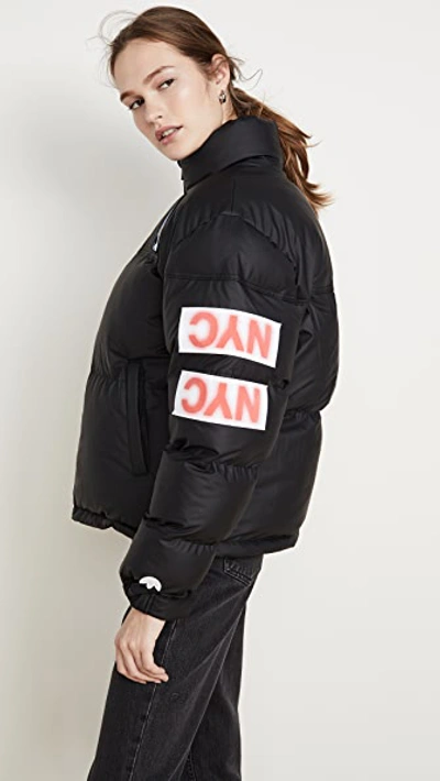 Shop Adidas Originals By Alexander Wang Flex2club Puffer Jacket In Black