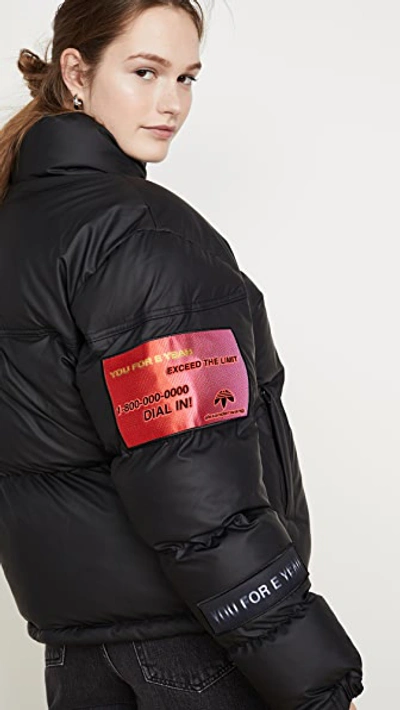Shop Adidas Originals By Alexander Wang Flex2club Puffer Jacket In Black