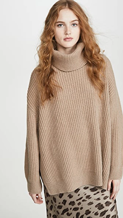 Shop Anine Bing Olivia Cashmere Sweater In Sand