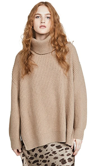 Shop Anine Bing Olivia Cashmere Sweater In Sand