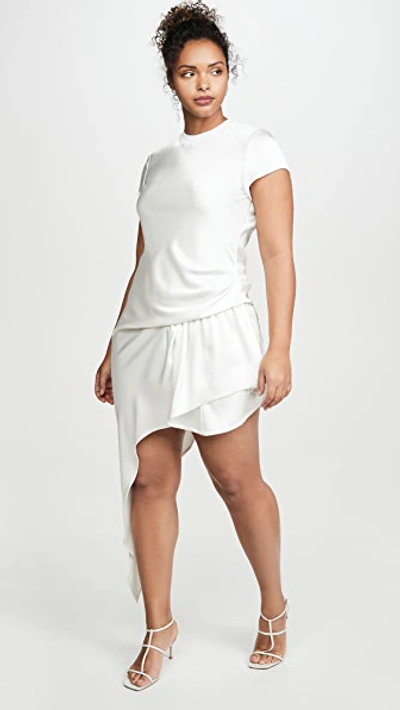 Shop Alexander Wang Exposed Leg Short Sleeve Dress In White