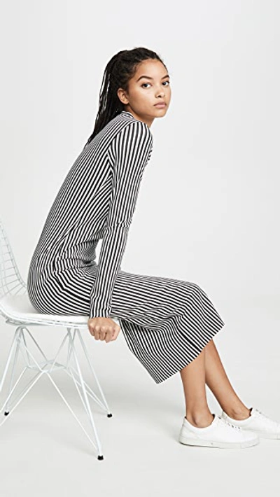 Shop The Range Bound Striped Midi Dress In White/black