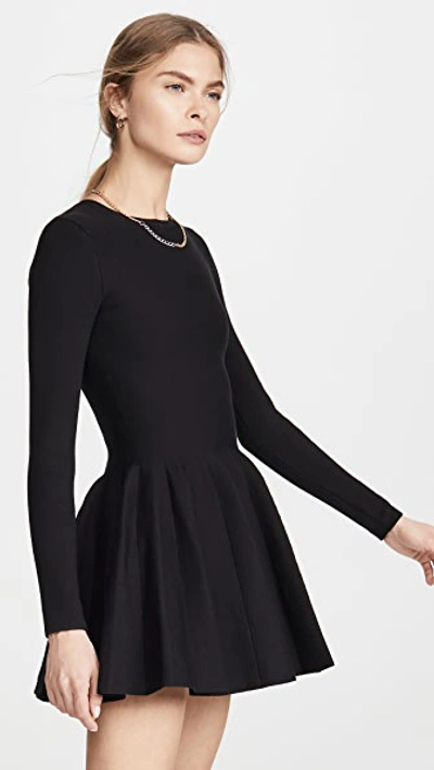 Shop Alexander Wang Shortrowed Long Sleeve Dress In Black