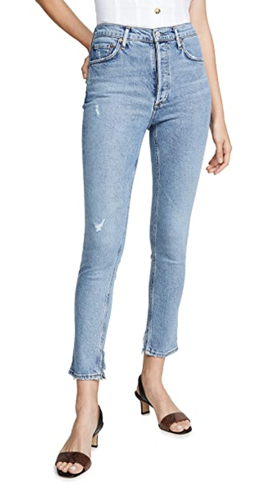 Shop Agolde Nico High Rise Slim Jeans Headlines 27