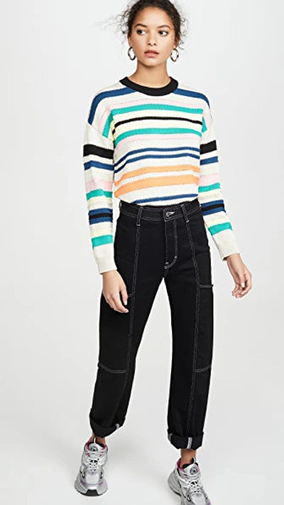 Shop Kenzo Seasonal Stripes Sweater In Multicolor