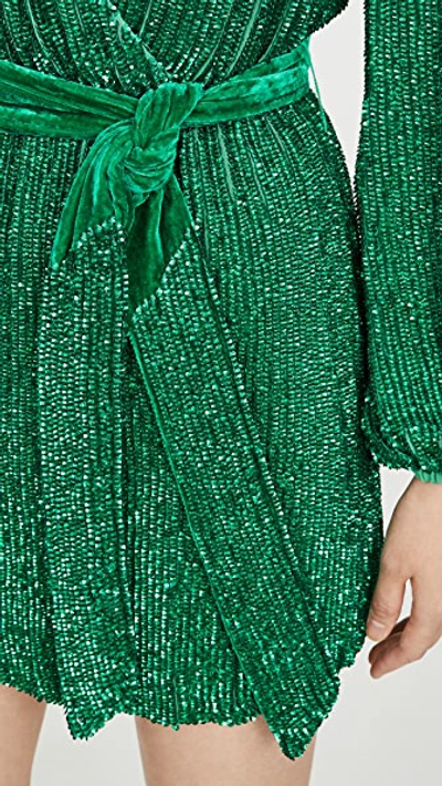 Shop Retroféte Julie Sequin Dress In Emerald Green
