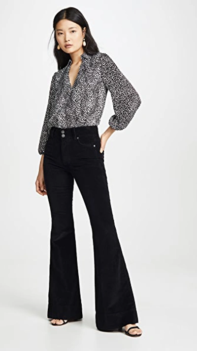 Shop Alice And Olivia Beautiful Exposed Button Bell Jeans In Black