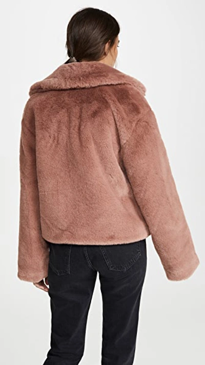 Shop Bb Dakota Big Time Plush Faux Fur Jacket In Rose Taupe
