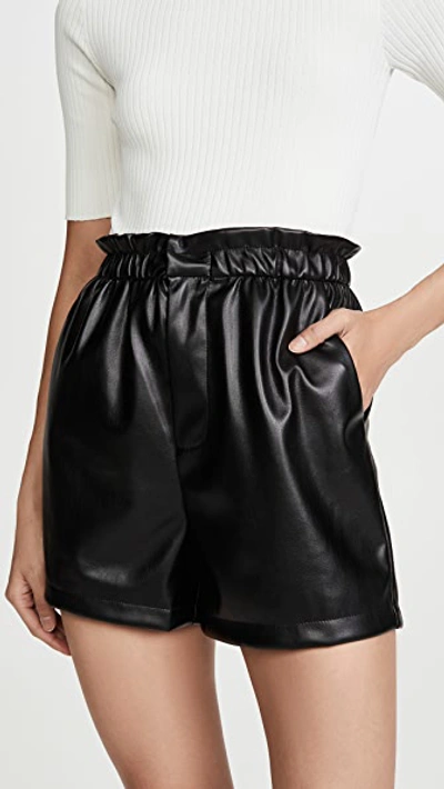 Shop Bb Dakota Vegan Leather Shorts In Black